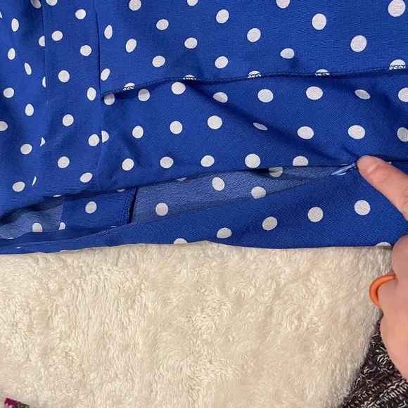 Blue Polka Dot Maxi Dress - Picture 7 of 10